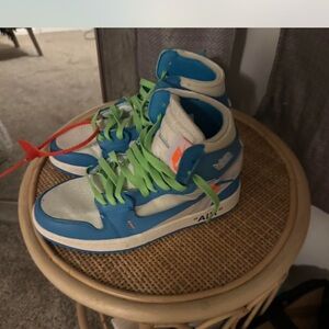 Nike Blue and Green High-Top Sneakers